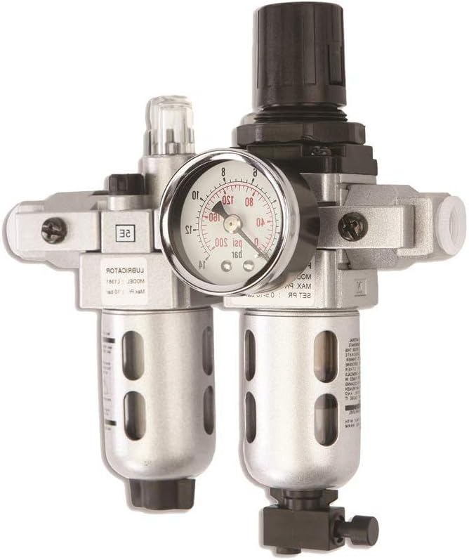 Filter Regulator & Lubricator - Inlet 1/4in - Up to 150 PSI