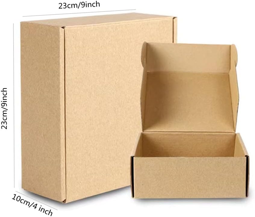 Shipping Boxes 9x9x4 inch Pack of 20, Brown Corrugated Cardboard Mailer Box