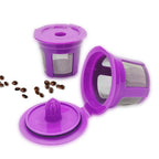4PCS Reusable K Cups, Refillable Coffee Pod Capsule, Coffee Filters with Built-In, for Keuring 1.0/2.0 and Other Keuring Models' Coffee Makers Purple