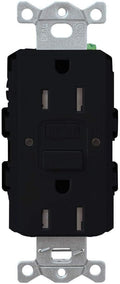 Lutron 15 Amp Tamper-Resistant GFCI Duplex Receptacle in Black