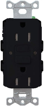 Lutron 15 Amp Tamper-Resistant GFCI Duplex Receptacle in Black
