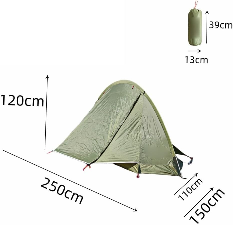 Lightweight Single Occupant Tent For Outdoor Activities 1.35 Kg 210T Ripstop Polyester Material PU3000 Rain