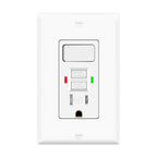 GFCI Outlet Light Switch Combo, 15A Self-Test TR ETL Listed 1 Pack | Tamper-Resistant Ground Fault Circuit