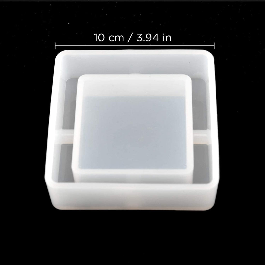 2 Pieces Ashtray Resin Molds with Square and Rhombus & Round Shape | Silicone Resin Mold for Resin Casting, DIY