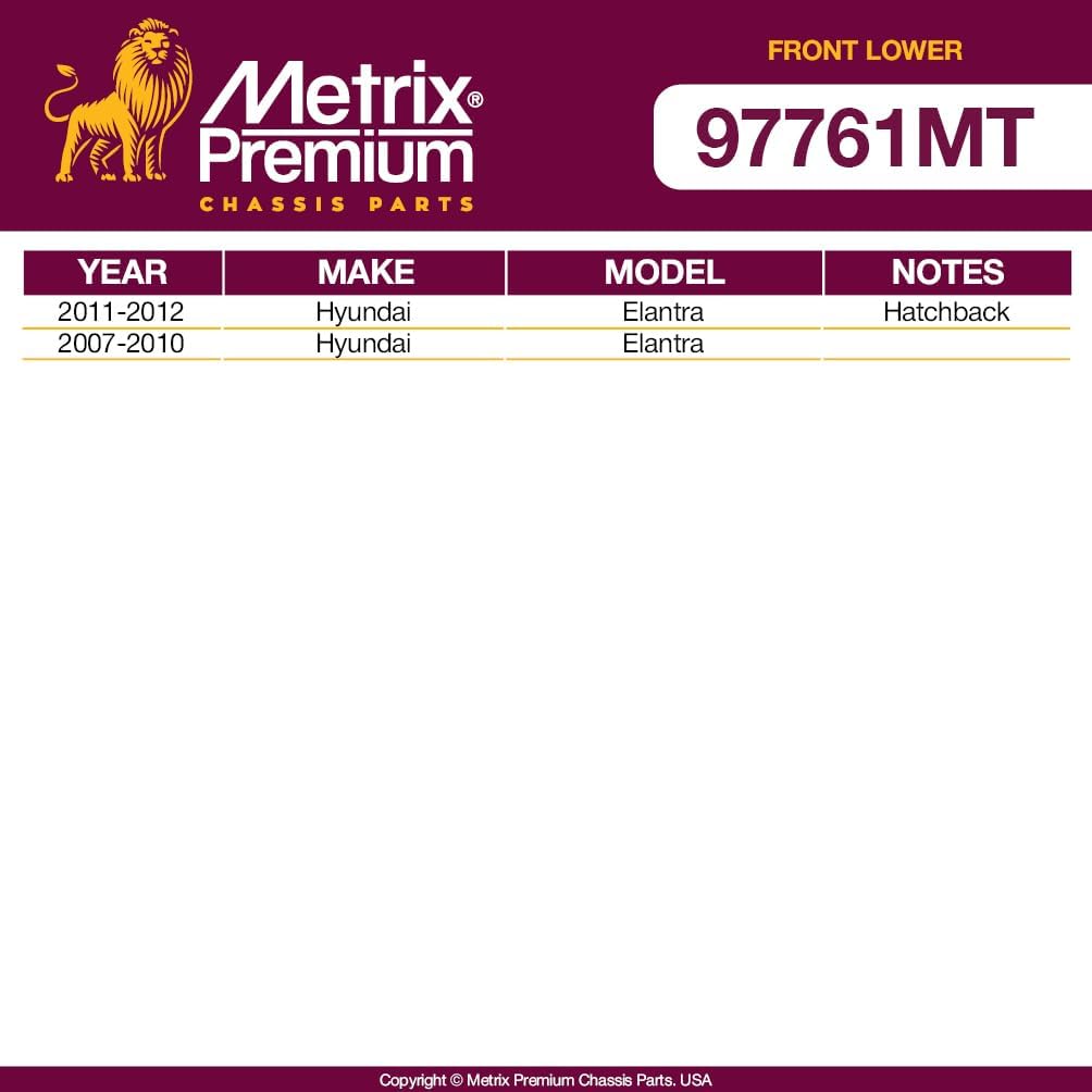 Metrix Premium Chassis Parts Control Arm & Ball Joint Kit Fits Hyundai