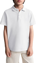 Boys Short Sleeve Pique Polo Shirt School Uniform Shirts for Kids 5-14 Years