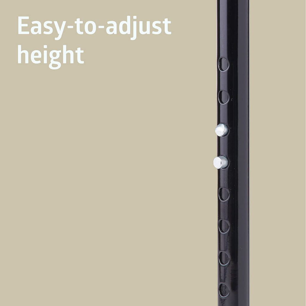 Tall Steel Bariatric Offset Handle Cane, Adjusts 37–48", 500 lbs. Capacity — for Men & Women with Foot & Leg