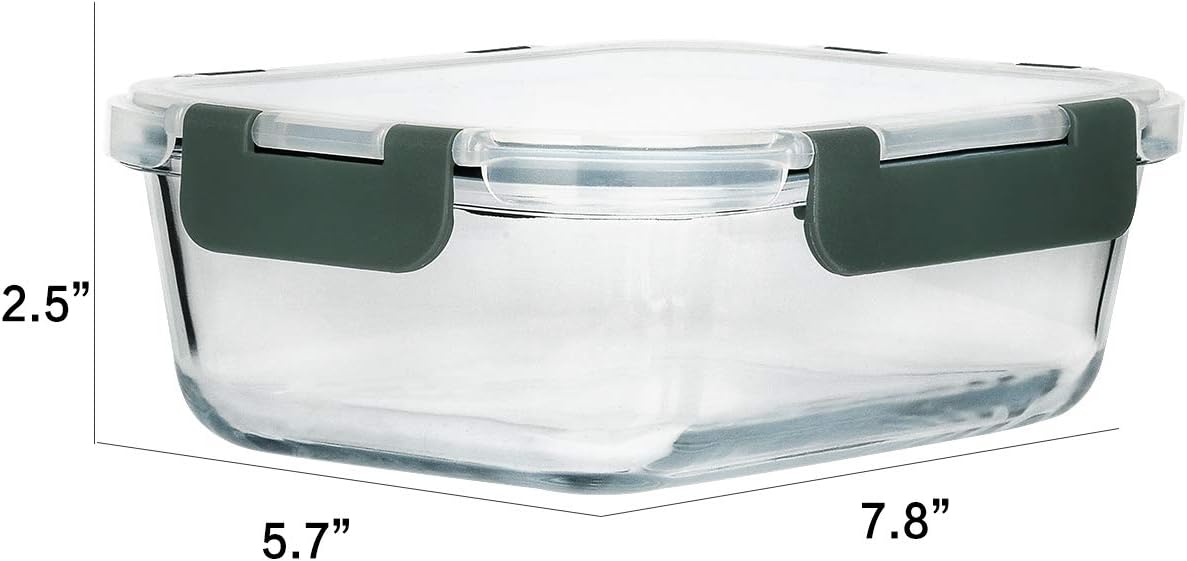 [8-Pack,30 oz] Glass Meal Prep Containers,Glass Food Storage Containers,Airtight lunch Containers with Lids