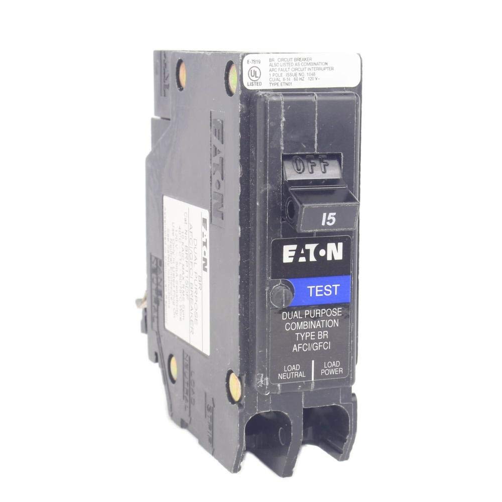 BR 15 Amp 1-Pole Dual Function (Arc Fault/Ground Fault) Plug-On Neutral Circuit Breaker