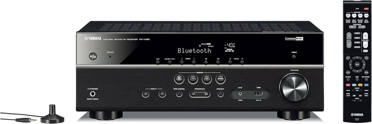 RX-V385 5.1-Channel 4K Ultra HD AV Receiver with Bluetooth