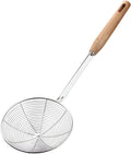 Spider Strainer with Wood Handle - 5.5 Inch Fryer Scoop