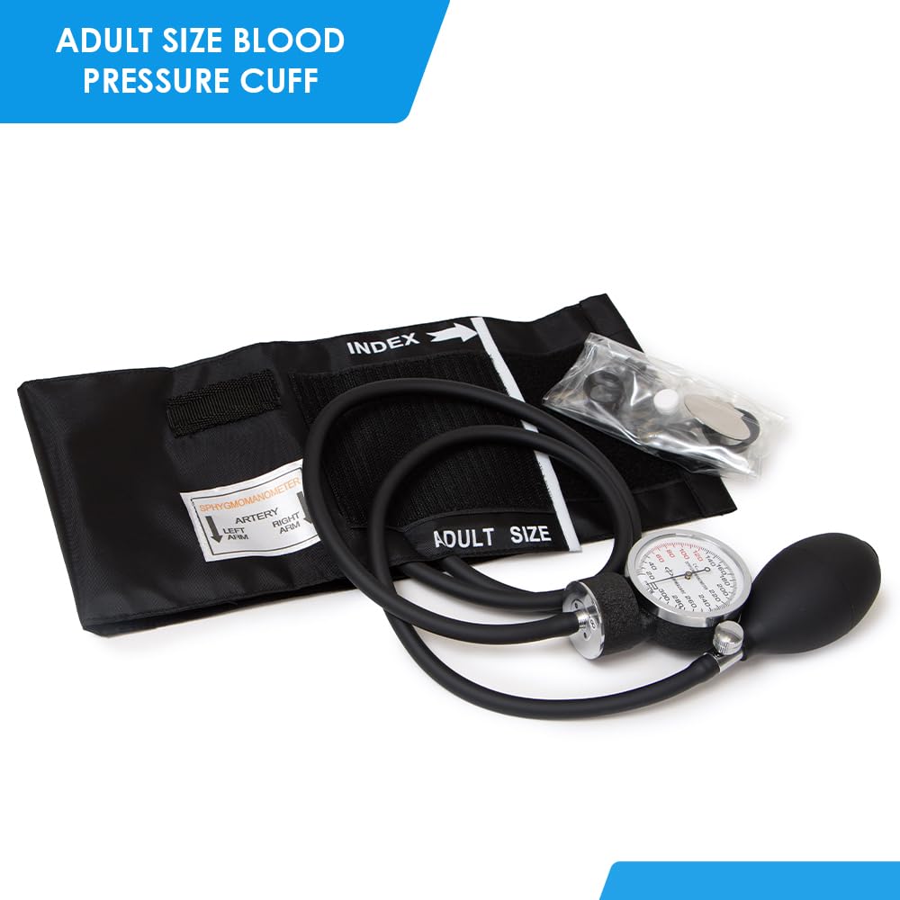 DS-9181-BK Professional Aneroid Sphygmomanometer and Sprague Rappaport Stethoscope, Manual Blood Pressure Kit with
