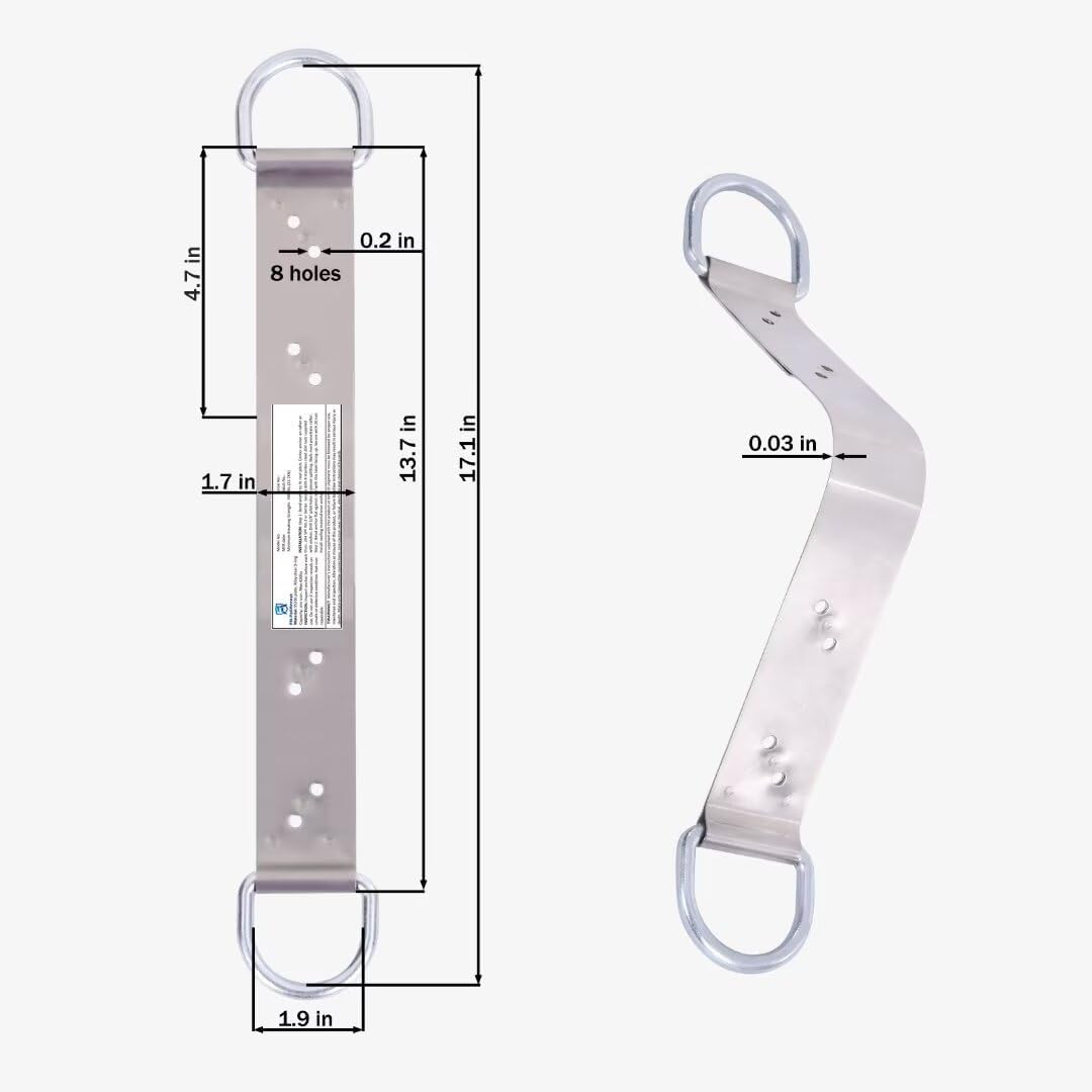 Steel Fall Protection Permanent Roof Anchor Bracket, 18" Lightweight Roofing Tools with 10pcs Durable SS Nails