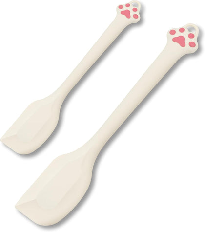 Cute Cat Paw Silicone Spatula Set - High Heat Resistant Rubber Scraper for Baking & Cooking, BPA-Free Non-Stick