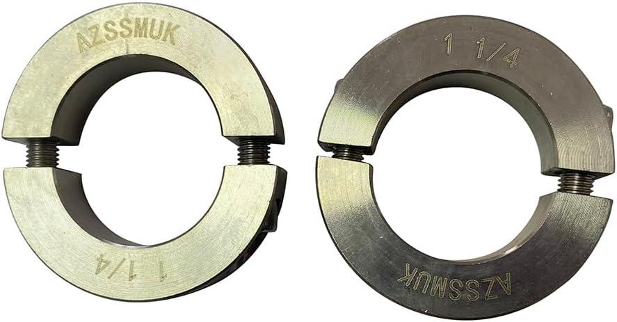Bore 1-1/4'' Double Split Shaft Collar Stainless Steel Lock Collar Clamp Set Screw 2PCS (1-1/4'', 2)