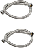 Toilet Braided SUS304 Stainless Steel Water Supply Lines Bathroom Faucet Tubes Connector 1/2"-14NPSM Brass Nut to