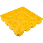 4 Drum Low Profile Spill Containment Pallet with Drain, 4-Way Forklift Pockets, 65 Gallon Capacity, 8000 Lbs