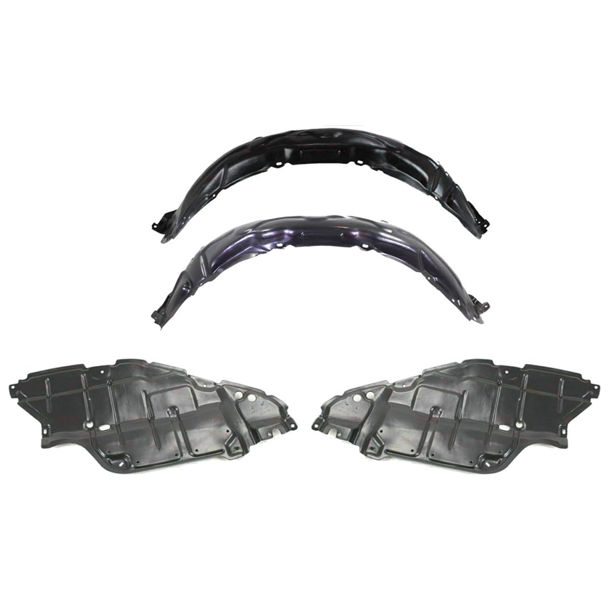 Front Fender Liners Set + Engine Splash Shield Undercover For 2007-2009 Toyota Camry Direct Replacement