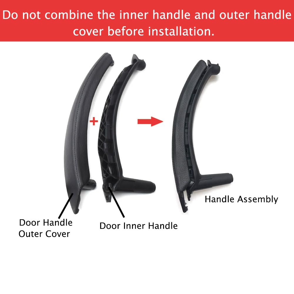 Left Interior Leather Door Handle Assembly for BMW X5 E70 X6 E71 E72
