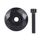 Diamond-Cut Bicycle Stem Headset Top Cap, Black