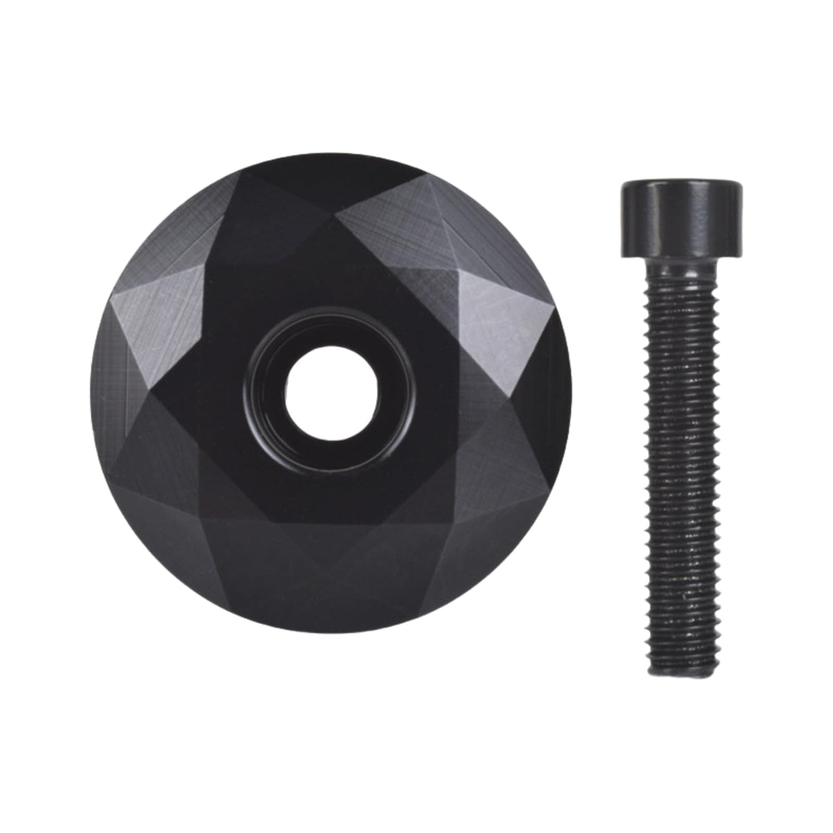 Diamond-Cut Bicycle Stem Headset Top Cap, Black