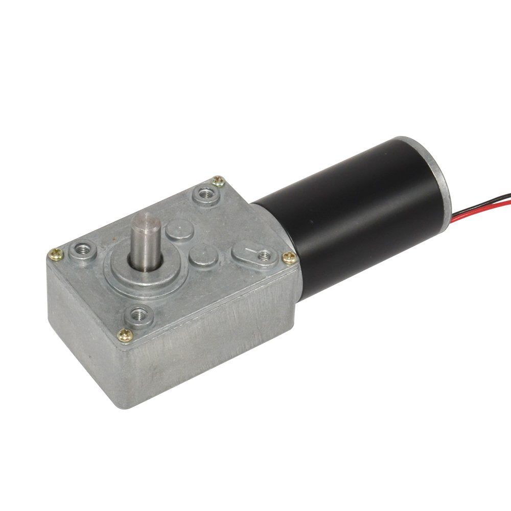 Electric DC Worm Gear Motor 12V High Speed 60 RPM Reversible with Metal Geared Box Reducer for Robot & Toys