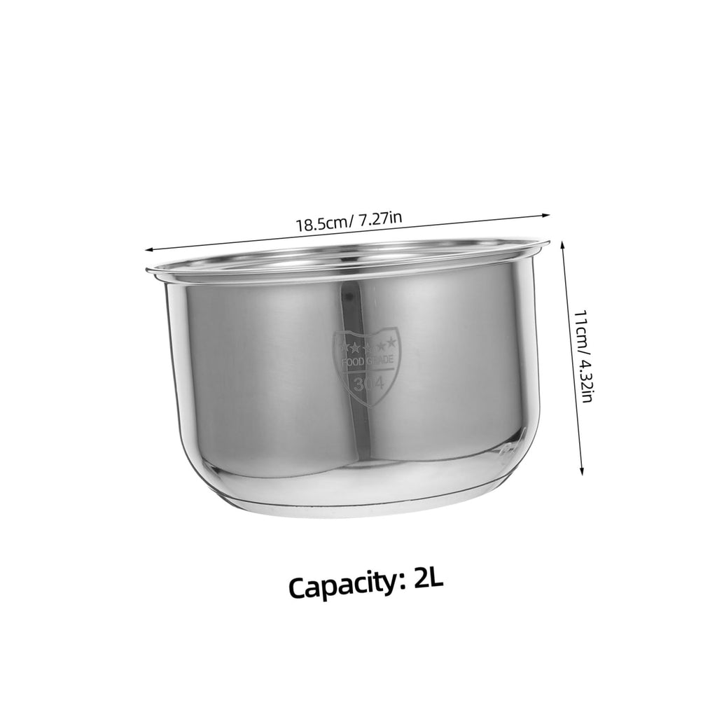 Rice Cooker 2l Stainless Steel Inner Pot Replacement for Electric Cookers