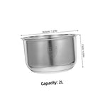 Rice Cooker 2l Stainless Steel Inner Pot Replacement for Electric Cookers