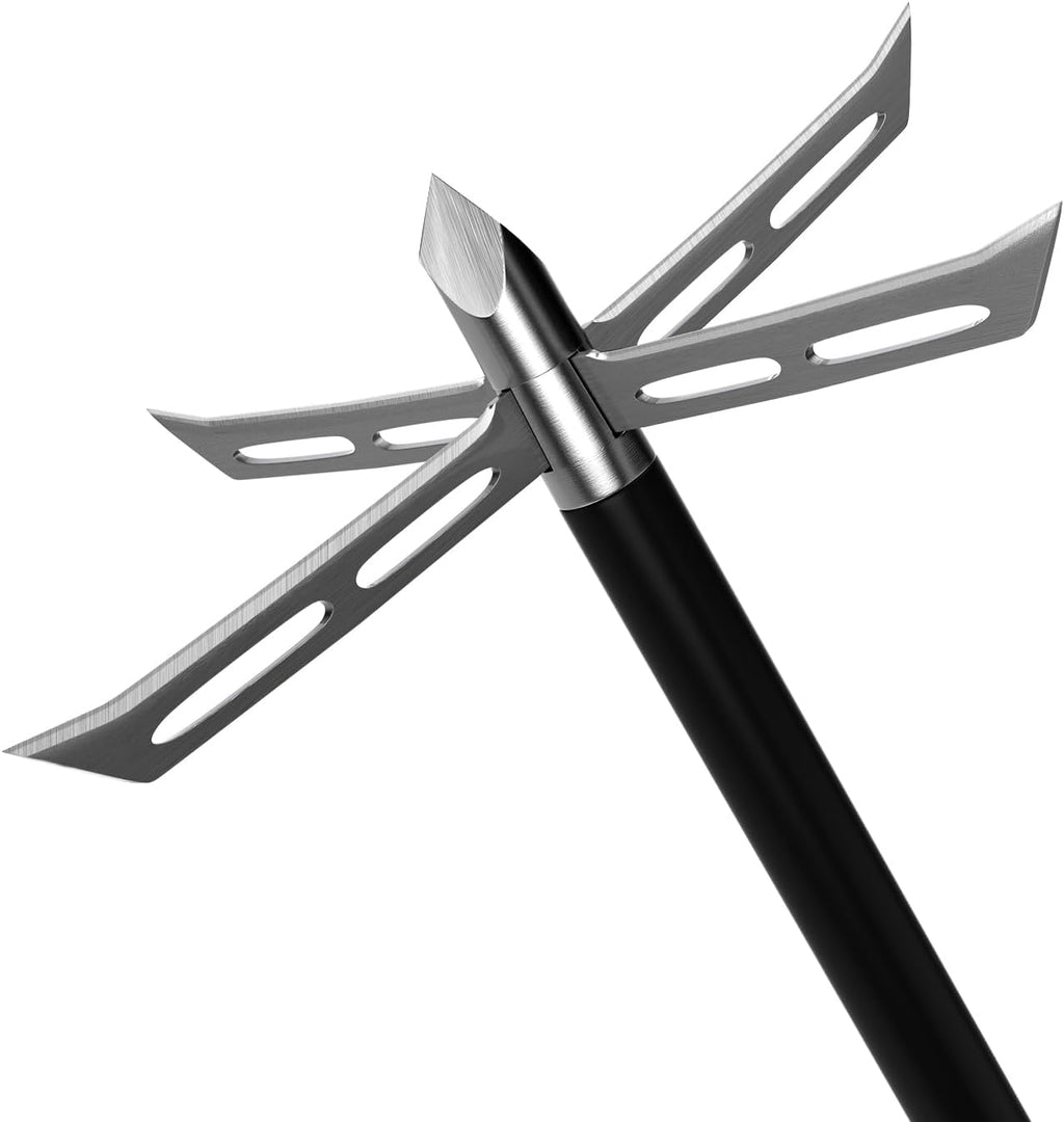 Archery Broadheads, 3PCS 4 Fixed Blade Turkey Hunting Broadheads 200Gr Arrowhead Stainless Steel Bow and Arrow