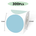 3 Inch Round Thermal Label Printer Stickers, Self-Adhesive Direct Thermal Labels Stickers, Waterproof/Perforation