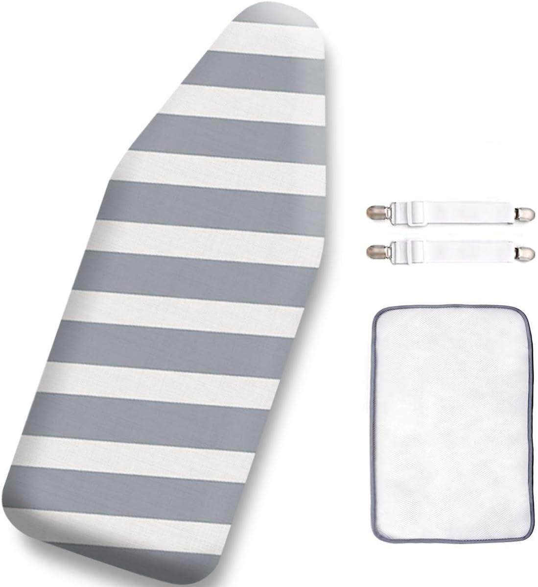 12.5"x32" Small Ironing Board Cover and Pad,Extra Thick Padding | Scorch and Stain Resistant,Adjustable Elastic