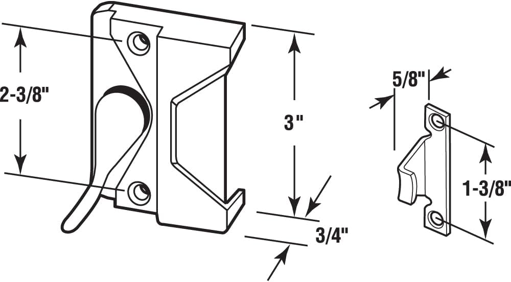 H 3953 Sash Lock and Keeper, Right Hand, White