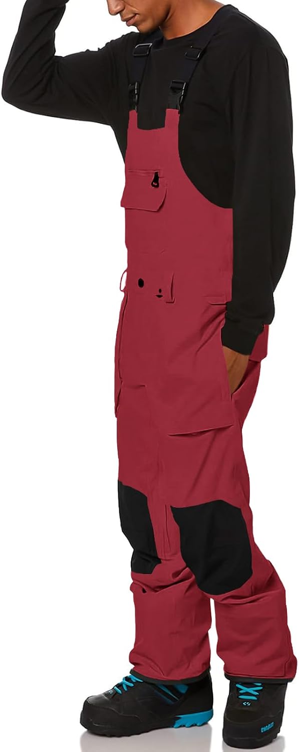 Mens Snow Bibs Ski Bibs Snowboard Pants Winter Overalls for Men | Warm and Breathable,Durable,Waterproof Insulated