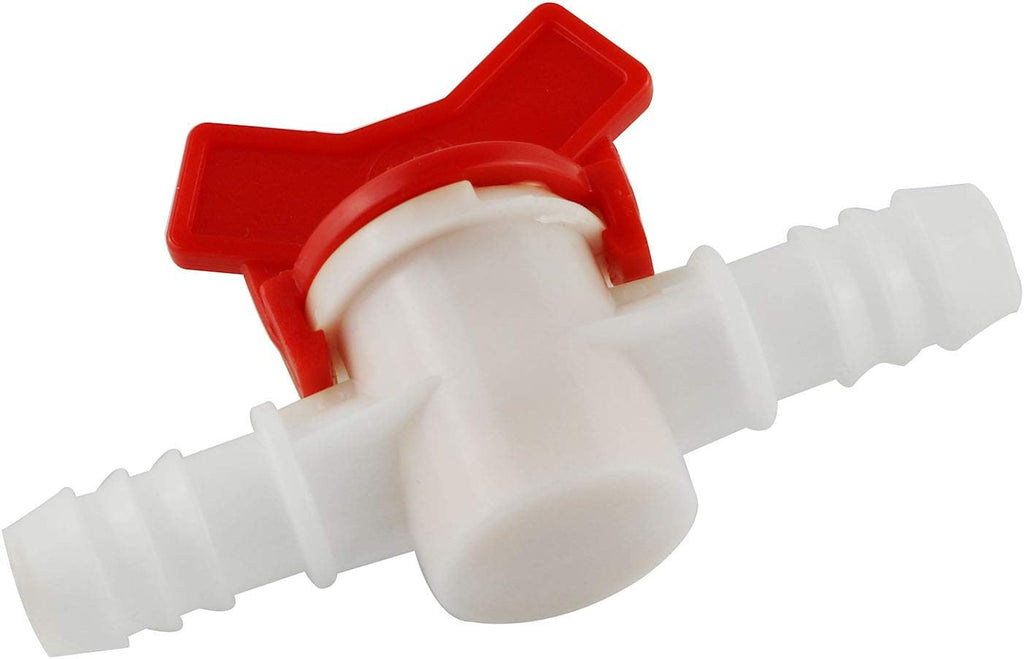DGZZI Barbed Ball Valve 2PCS 1/2-Inch ID In-Line Ball Valve Shut-Off Switch with Hose Barb for Drip Irrigation and Aquariums White