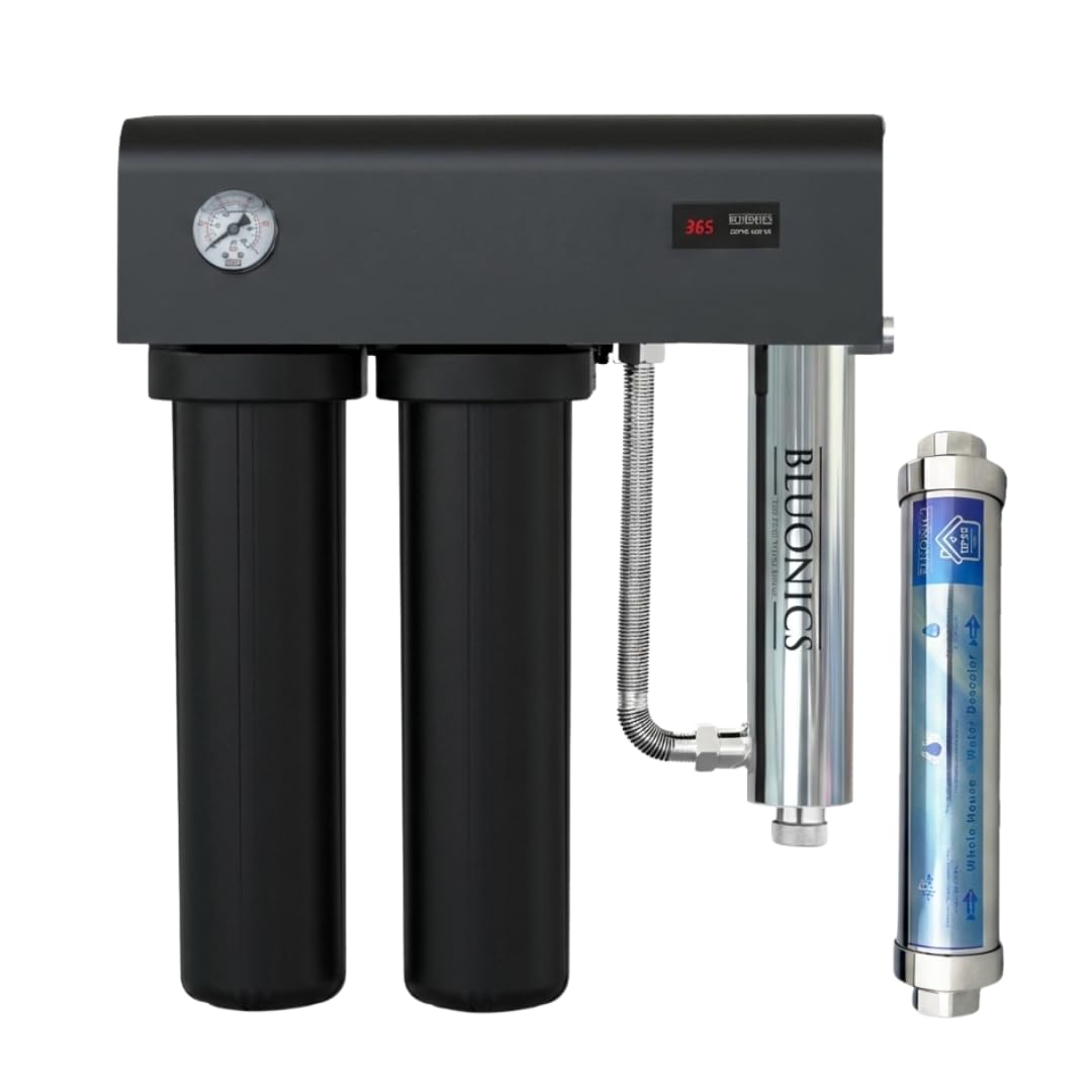 Pro Series Whole House Water Filter & Salt-Free Water Descaler Bundle, Dual 20” x 4.5” Filters, 48W UV Water