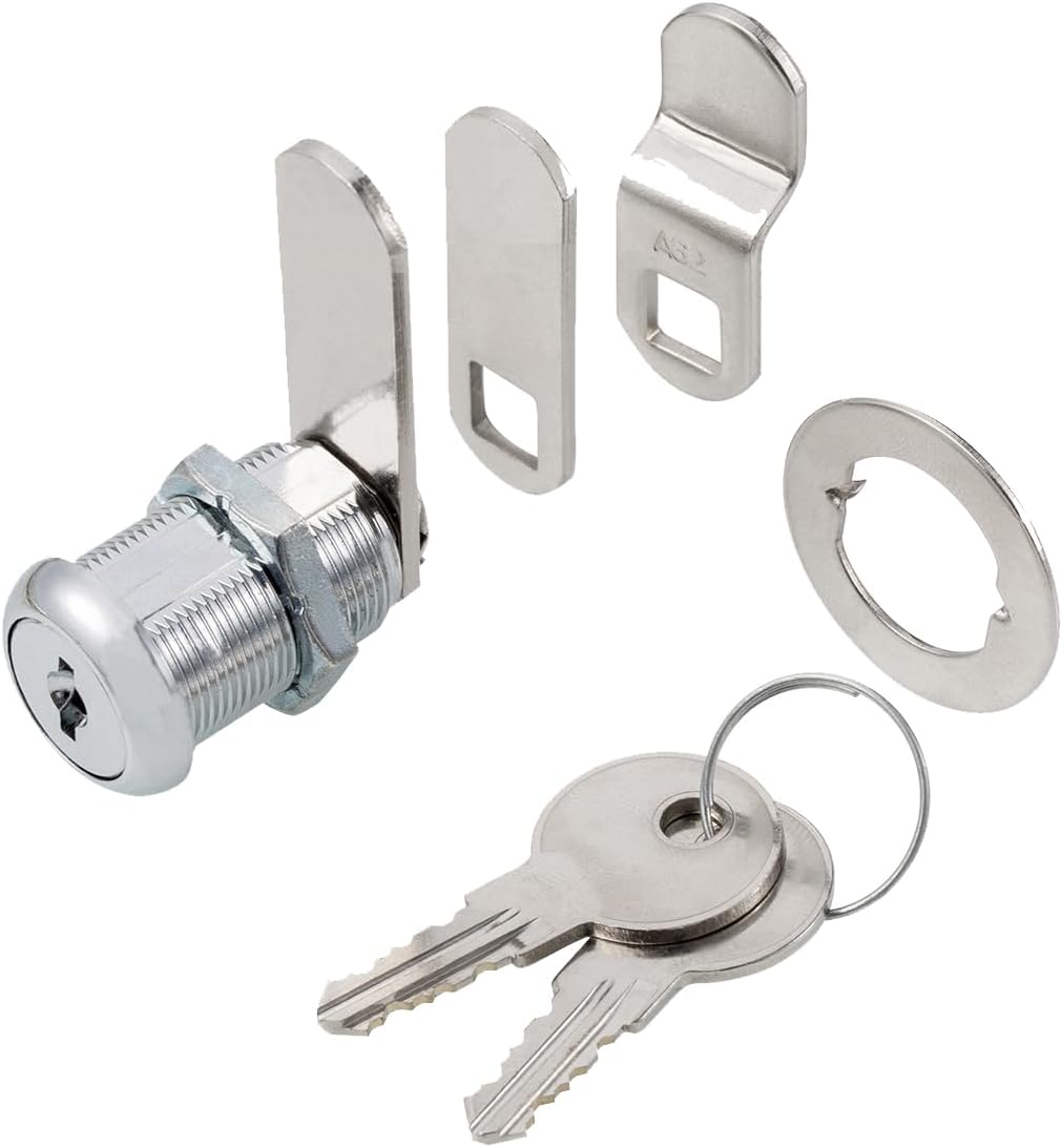 Cabinet Cam Locks Keyed Alike, 1” Cylinder Cam Locks for Tool Box RV Compartment Mailbox Vending Machine Drawer File