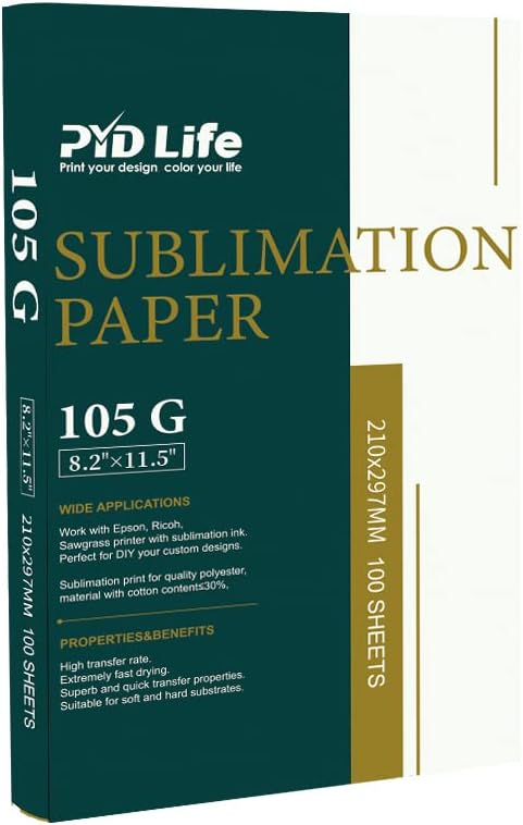 Sublimation Blanks Paper A4 Size 100 Sheets 105 g | Heat Transfer Paper for Sublimation Blanks T-shirt Tote Bag