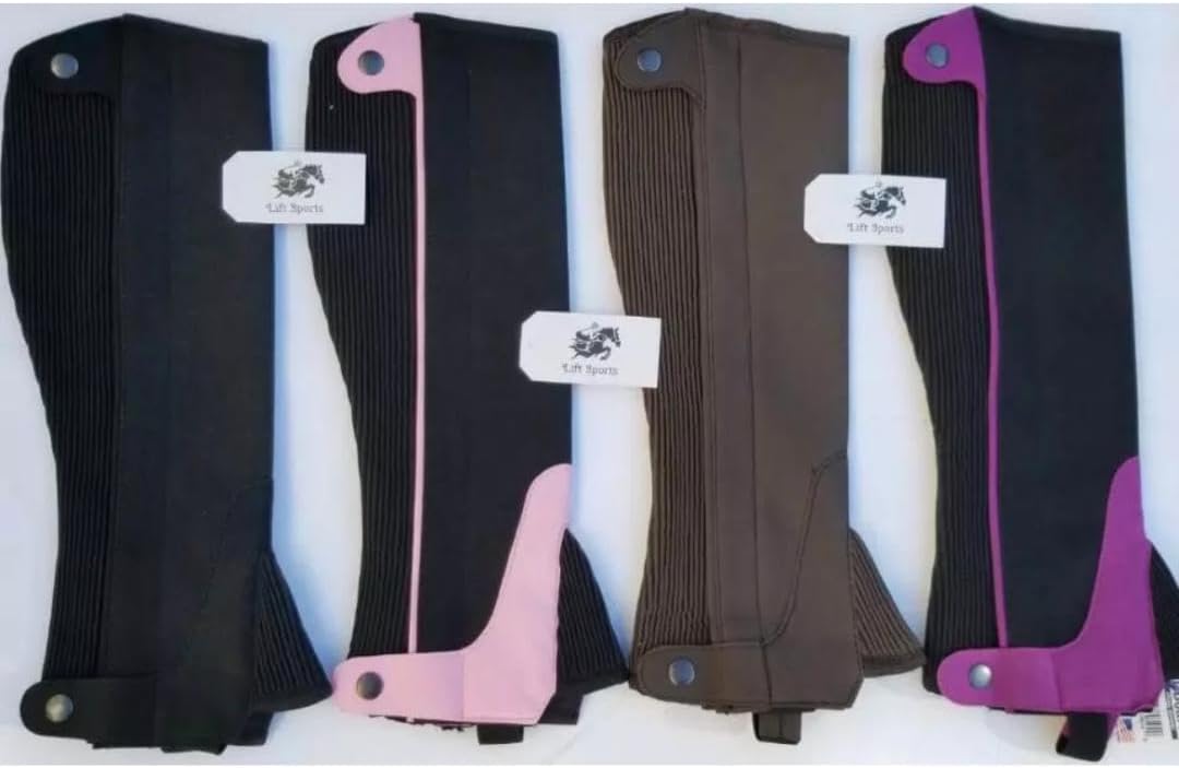 Adult Unisex Horse Riding Equestrian Half Chaps Amara Fabric