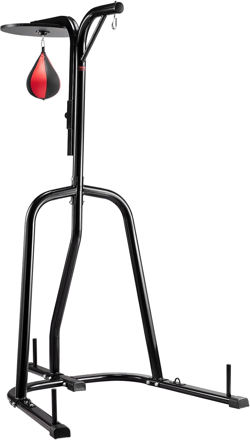 Punching Bag Stand, Steel Heavy Duty Workout Training Equipment, Adjustable Height Boxing Punching Stand with