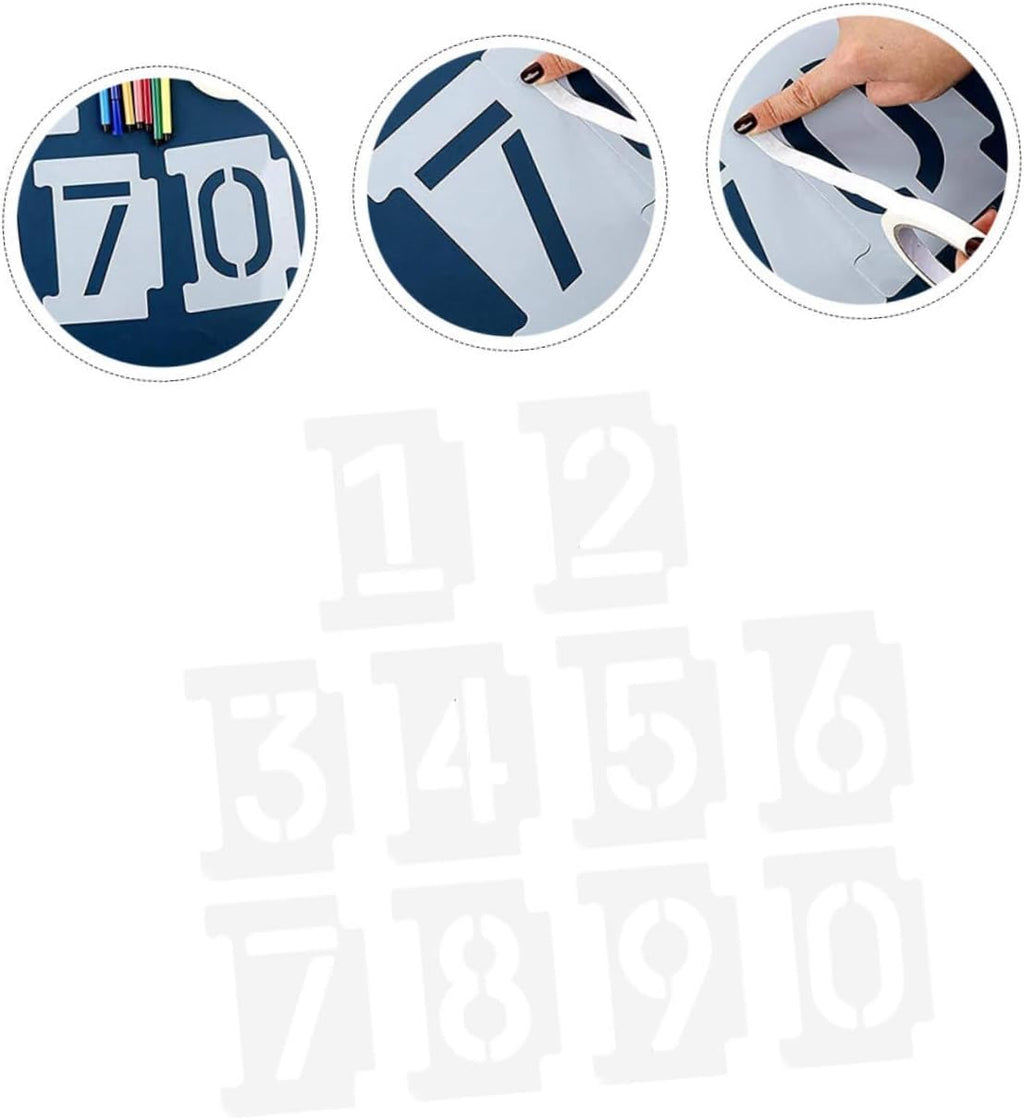 2 Sets Reusable Number Stencils for Wall Signs with Interlocking Design Curb Painting Templates for Accurate Address