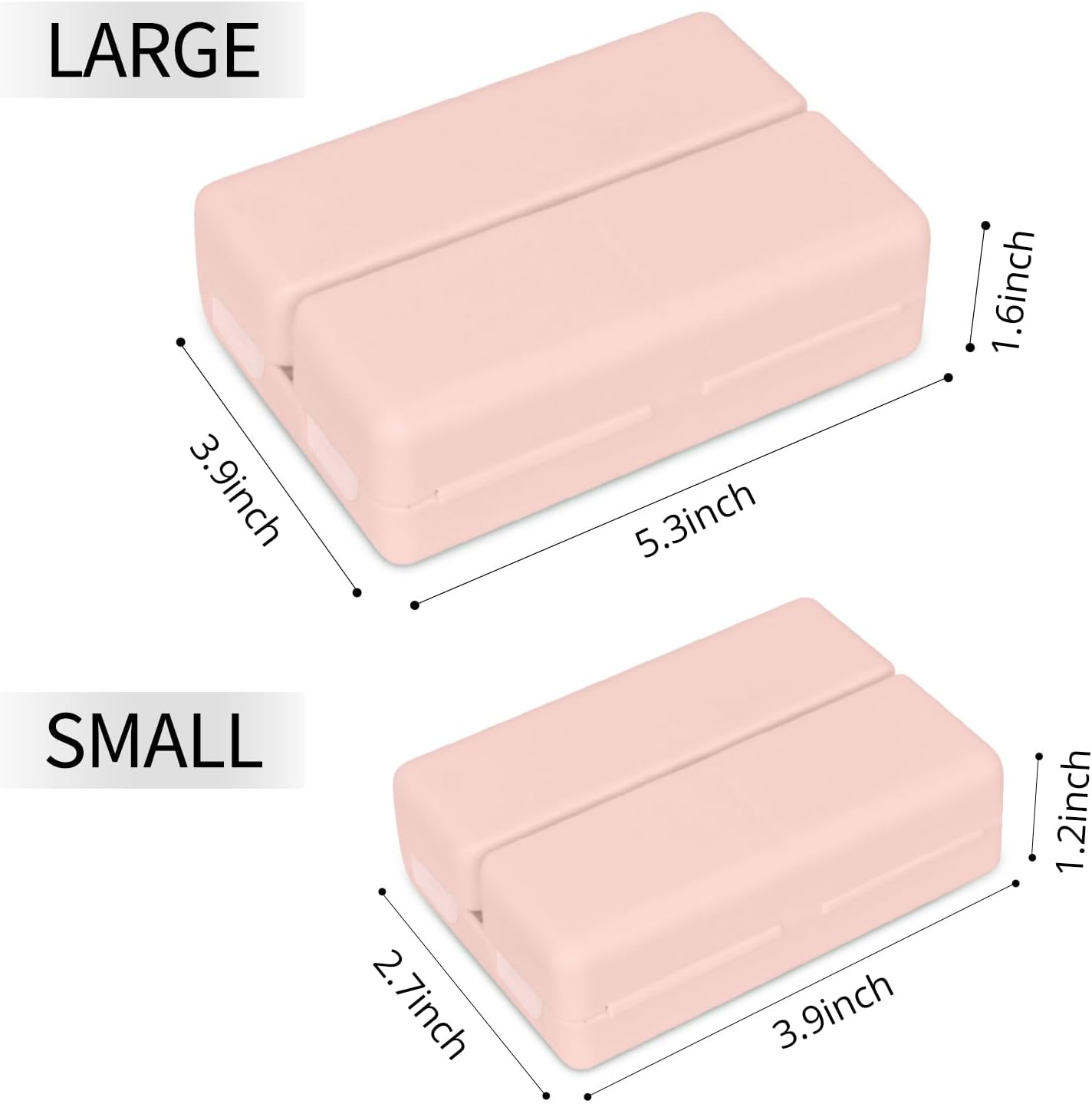 2 Pcs Daily Pill Organizer, 7 Compartments Portable Pill Case Travel Pill Organizer,[Folding Design] Pill Box for