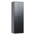 24" W Slim Metal Garage Storage Cabinet, Black