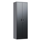 24" W Slim Metal Garage Storage Cabinet, Black