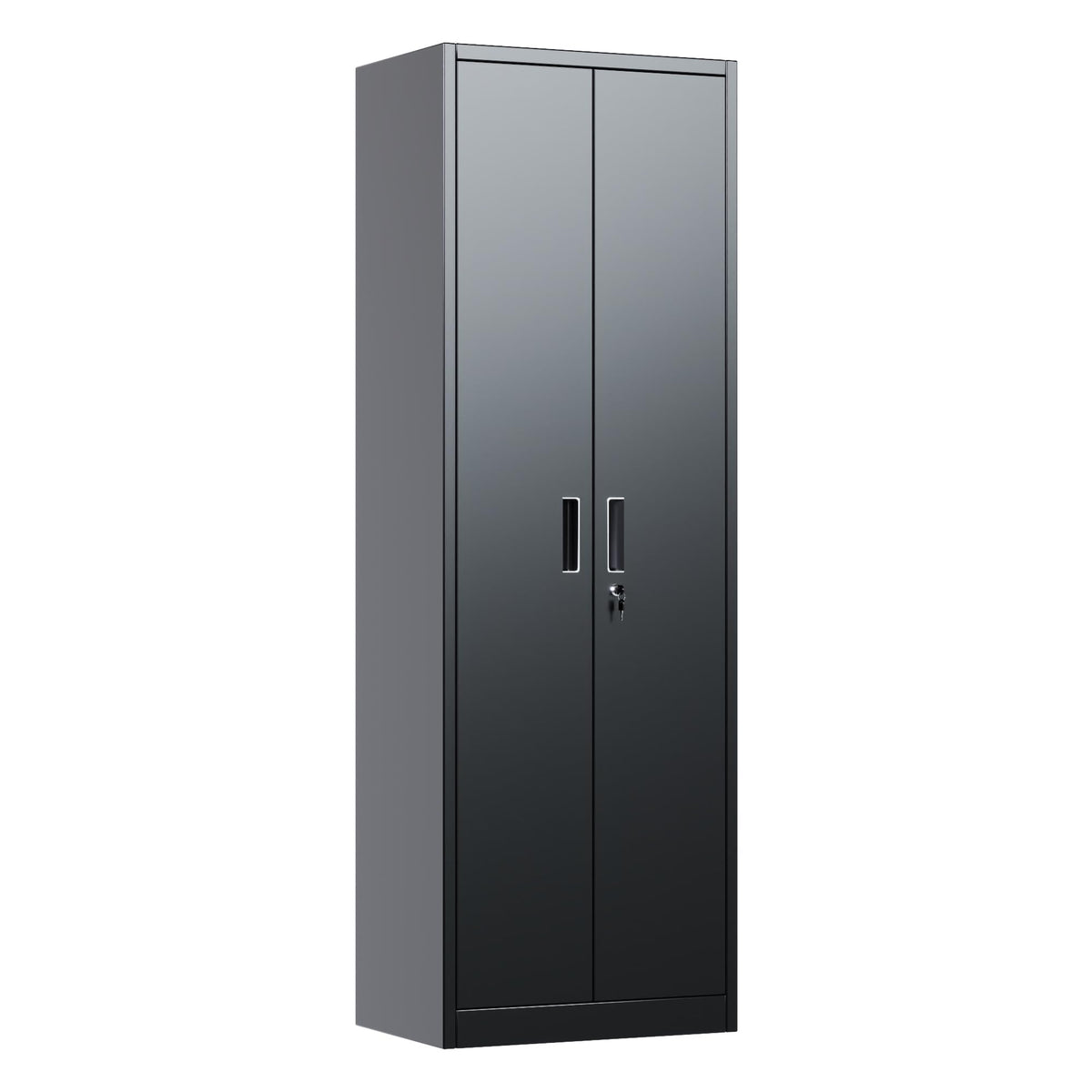 24" W Slim Metal Garage Storage Cabinet, Black