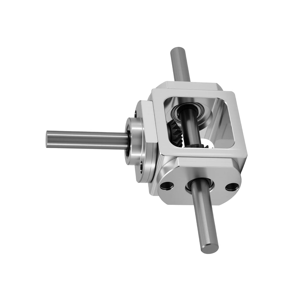 90 Degree Right Angle Bevel Gearbox 1:1 Forward Double Output Shaft 8mm