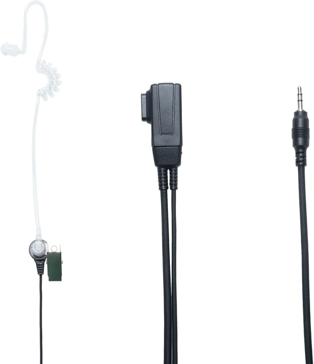 1-Pin Acoustic Tube Earpiece Compatible with Cobra CXT195 2-Pack | Surveillance Headset, PTT Mic, Covert, Comfort