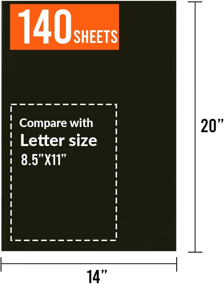 140 Sheets Black Tissue Paper for Gift Bags 20 x 14 inch