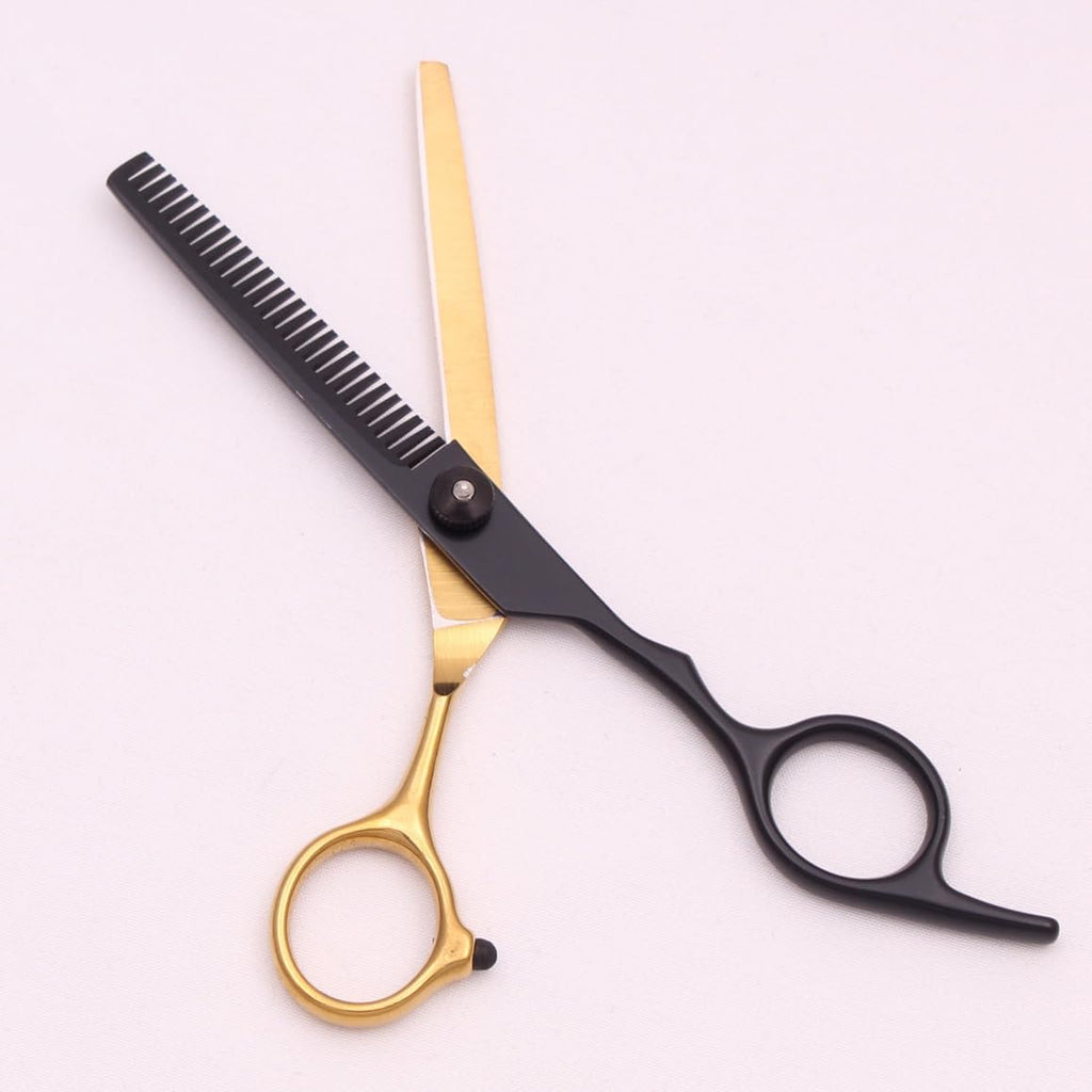 6" Professional Hair Cutting & Thinning Shears Set with Straight Razor | All-in-One Complete Scissors Kit with Hair