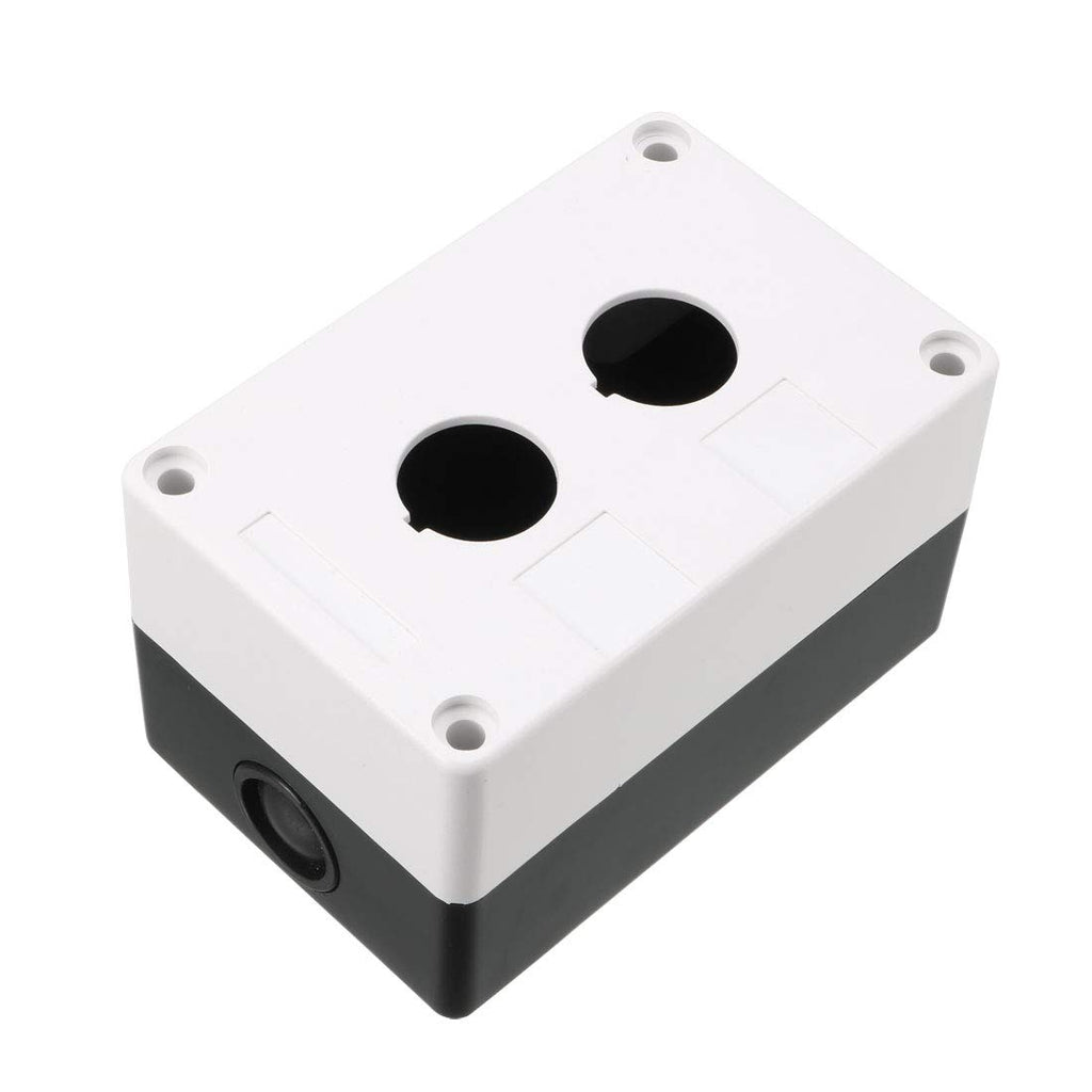 uxcell Push Button Switch Control Station Box 22mm 2 Button Hole Waterproof White Black