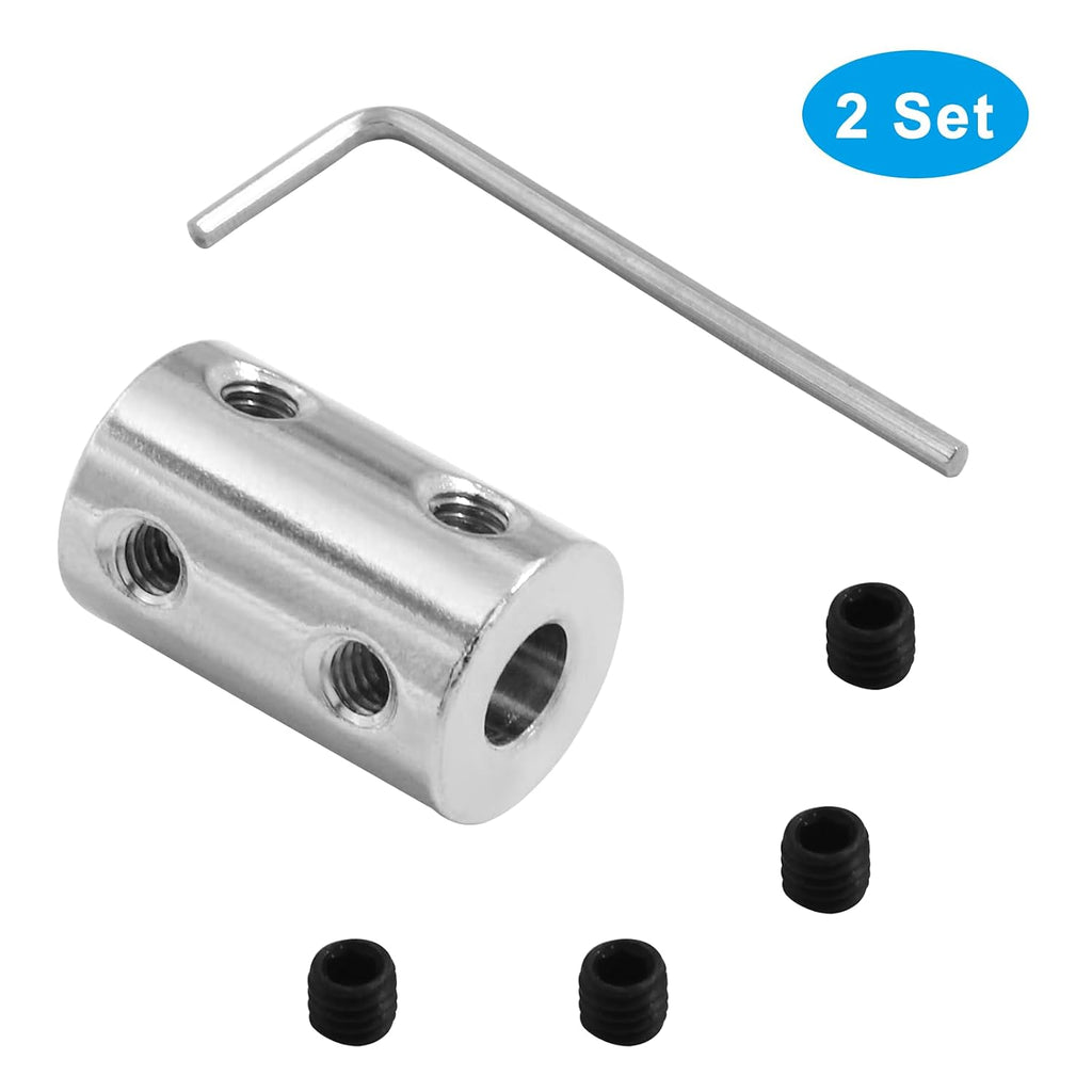 BokWin Rigid Coupling Set, 2 Pcs, 6mm to 6mm Shaft Coupler